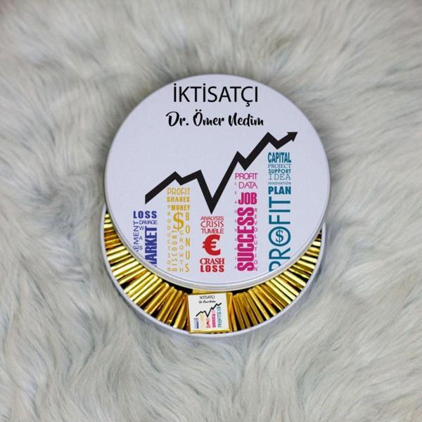 Hediyelen İktisatçıya Hediye Metal Kutuda Çikolata 100 Adet - Image 1