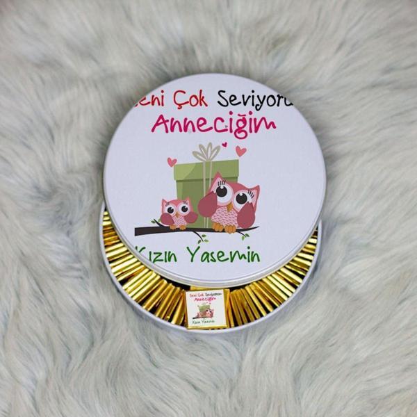 Hediyelen Anneler Günü Hediyesi Metal Kutuda Çikolata 100 Adet 011 - Image 1
