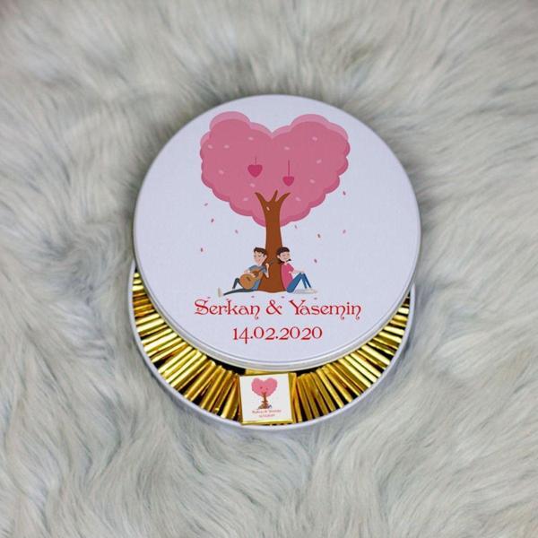 Hediyelen Sevgiliye Hediye Metal Kutuda Çikolata 100 Adet 003 - Image 1