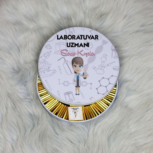 Hediyelen Laborauvar Uzmanı Metal Kutuda Çikolata 100 Adet - Image 1