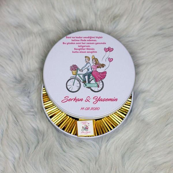Hediyelen Sevgiliye Hediye Metal Kutuda Çikolata 100 Adet 029 - Image 1