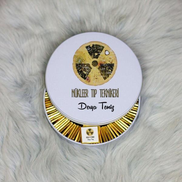 Hediyelen Nükleer Tıp Teknikeri Metal Kutuda Çikolata 100 Adet 003 - Image 1