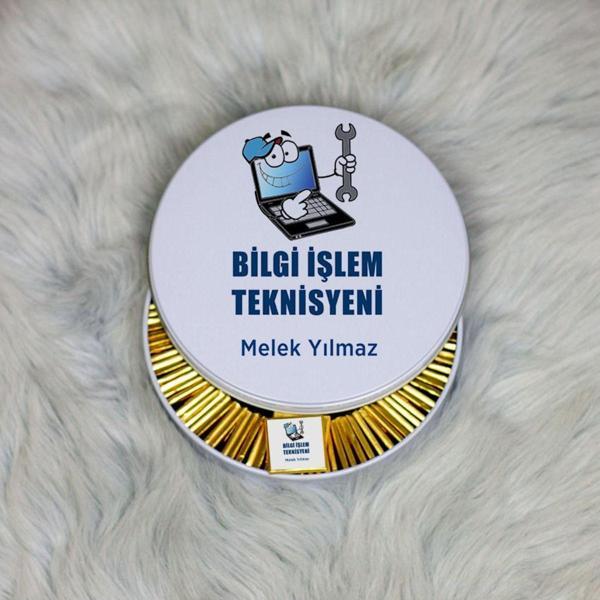 Hediyelen Bilgi İşlem Teknisyeni Metal Kutuda Çikolata 100 Adet - Image 1
