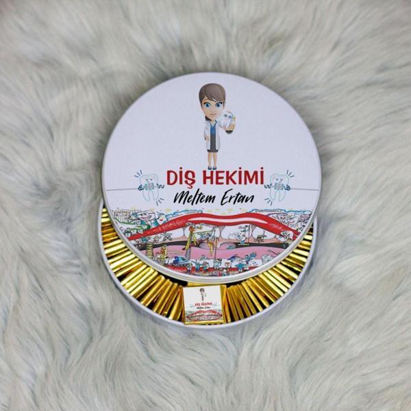 Hediyelen Diş Hekimi Metal Kutuda Çikolata 100 Adet 004 - Image 1