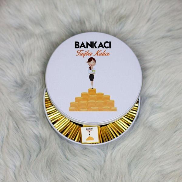 Hediyelen Bankacı Metal Kutuda Çikolata 100 Adet 004 - Image 1