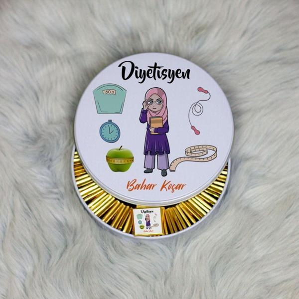 Hediyelen Diyetisyen Metal Kutuda Çikolata 100 Adet 001 - Image 1