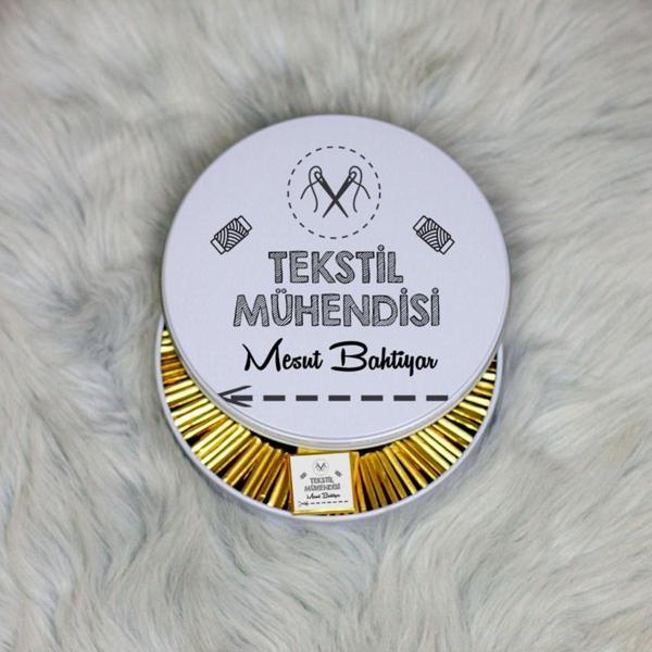Hediyelen Tekstil Mühendisi Metal Kutuda Çikolata 100 Adet - Image 1