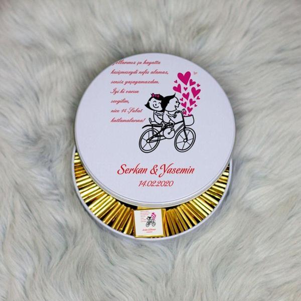 Hediyelen Sevgililer Günü Hediyesi Metal Kutuda Çikolata 100 Adet 003 - Image 1