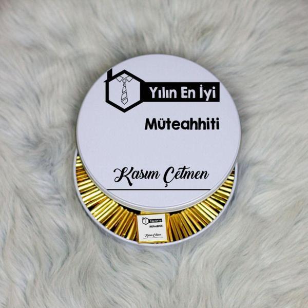 Hediyelen Yılın En İyi Müteahhiti Metal Kutuda Çikolata 100 Adet - Image 1