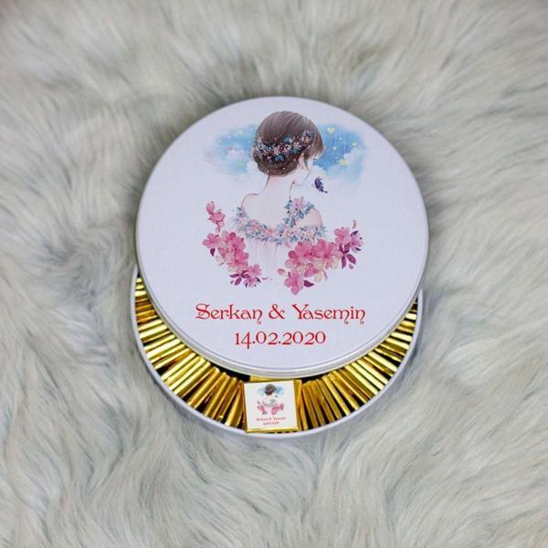 Hediyelen Sevgililer Günü Hediyesi Metal Kutuda Çikolata 100 Adet 004 - Image 1