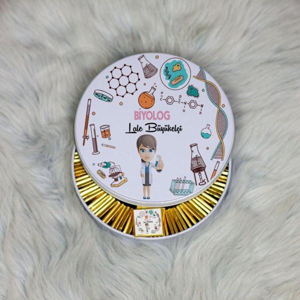 Hediyelen Biyolog Metal Kutuda Çikolata 100 Adet 004 - Image 1