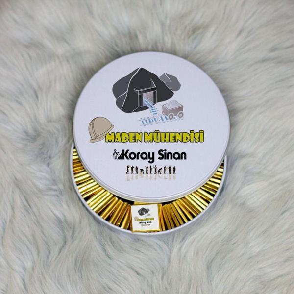 Hediyelen Maden Mühendisi Metal Kutuda Çikolata 100 Adet - Image 1