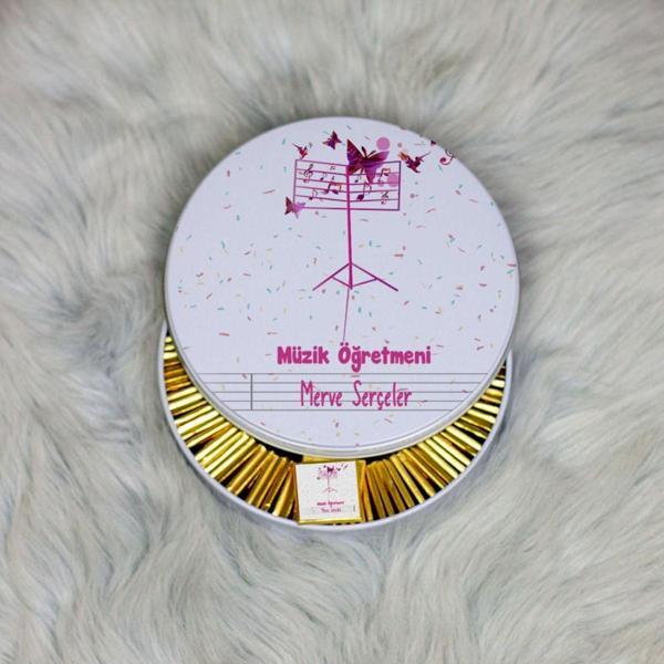 Hediyelen Müzik Öğretmeni Metal Kutuda Çikolata 100 Adet 005 - Image 1
