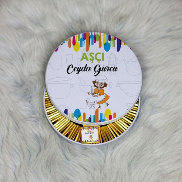 Hediyelen Aşçı Metal Kutuda Çikolata 100 Adet - Image 1