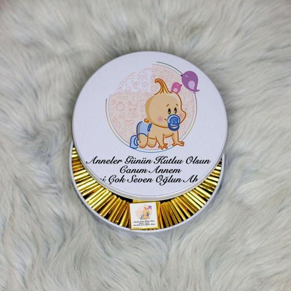 Hediyelen Anneler Günü Hediyesi Metal Kutuda Çikolata 100 Adet 001 - Image 1