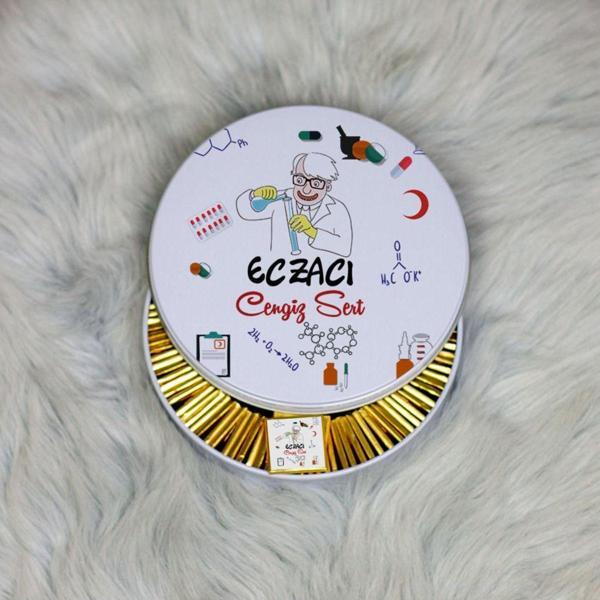 Hediyelen Eczacı Metal Kutuda Çikolata 100 Adet 001 - Image 1