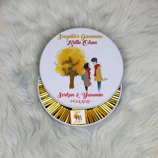 Hediyelen En Güzel Sevgili Hediyesi Metal Kutuda Çikolata 100 Adet 007 - Image 1