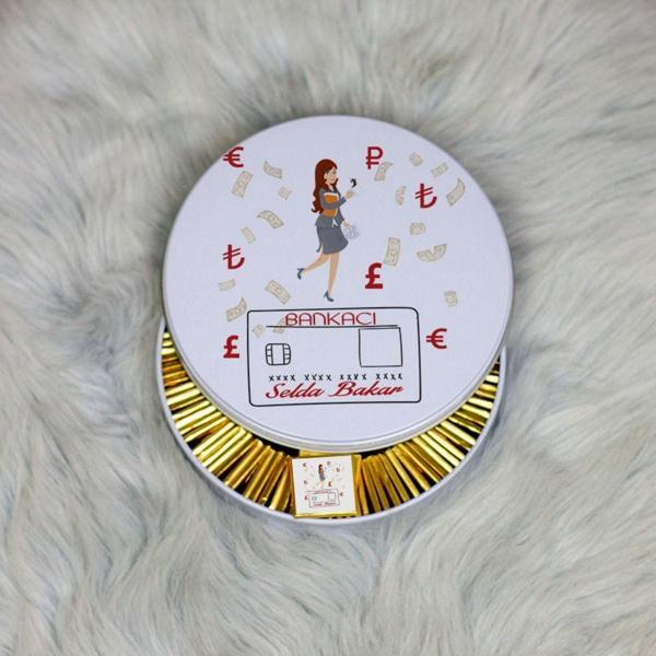 Hediyelen Bankacıya Hediye Metal Kutuda Çikolata 100 Adet - Image 1