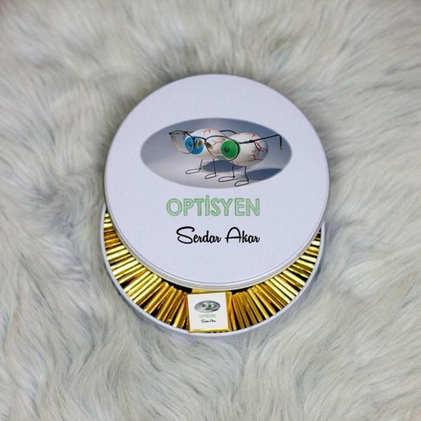 Hediyelen Optisyen Metal Kutuda Çikolata 100 Adet - Image 1