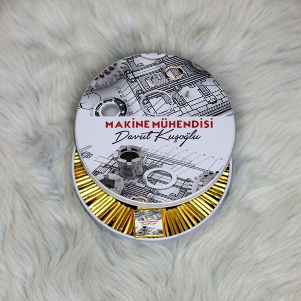 Hediyelen Makine Mühendisi Metal Kutuda Çikolata 100 Adet 001 - Image 1