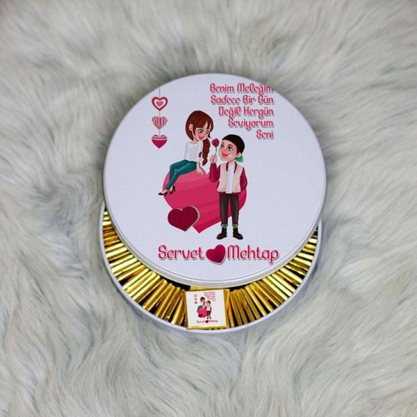 Hediyelen Sevgililer Günü Hediyesi Metal Kutuda Çikolata 100 Adet 025 - Image 1