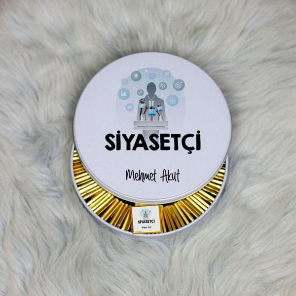 Hediyelen Siyasetçi Metal Kutuda Çikolata 100 Adet - Image 1