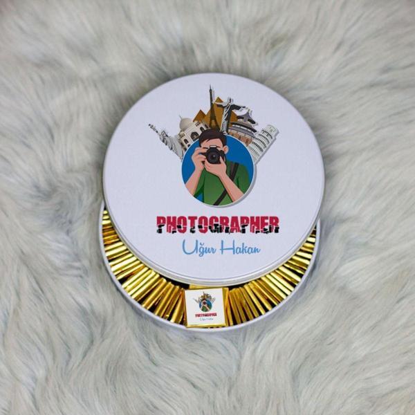Hediyelen Photographer Metal Kutuda Çikolata 100 Adet - Image 1