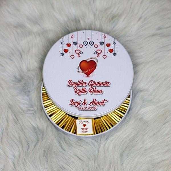 Hediyelen Sevgiliye Hediye Metal Kutuda Çikolata 100 Adet 008 - Image 1