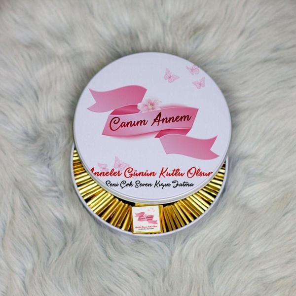 Hediyelen Anneler Günü Hediyesi Metal Kutuda Çikolata 100 Adet 005 - Image 1