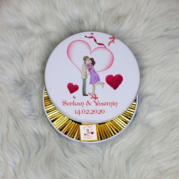 Hediyelen Sevgiliye Hediye Metal Kutuda Çikolata 100 Adet 011 - Image 1