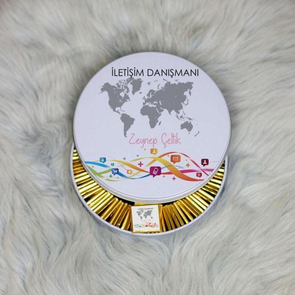 Hediyelen İletişim Danışmanı Metal Kutuda Çikolata 100 Adet - Image 1