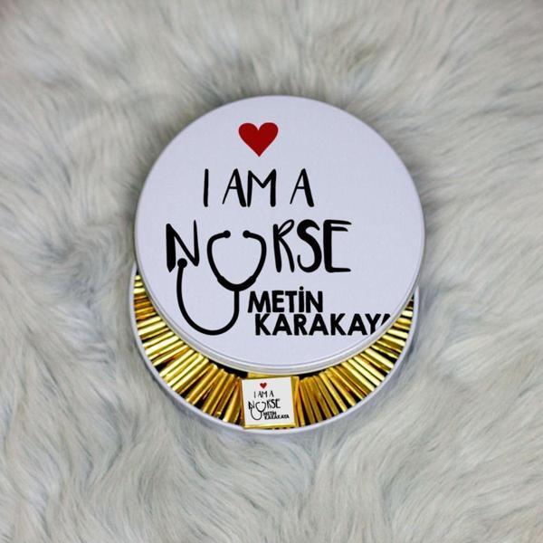 Hediyelen I Am A Nurse Metal Kutuda Çikolata 100 Adet - Image 1