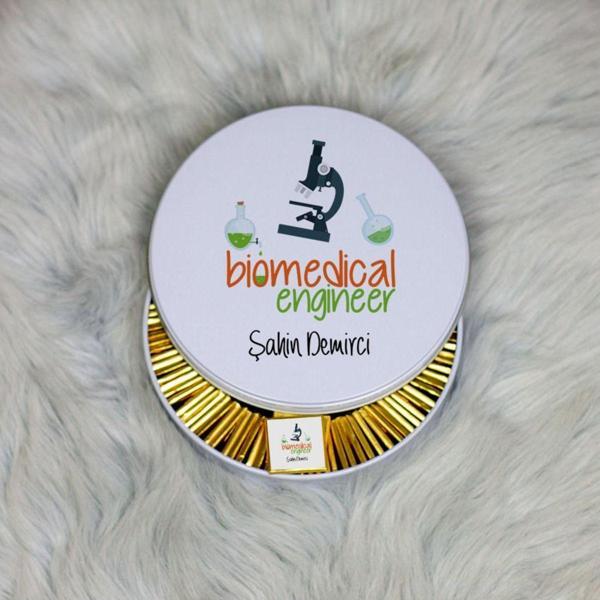 Hediyelen Biyomedikal Mühendisi Metal Kutuda Çikolata 100 Adet - Image 1