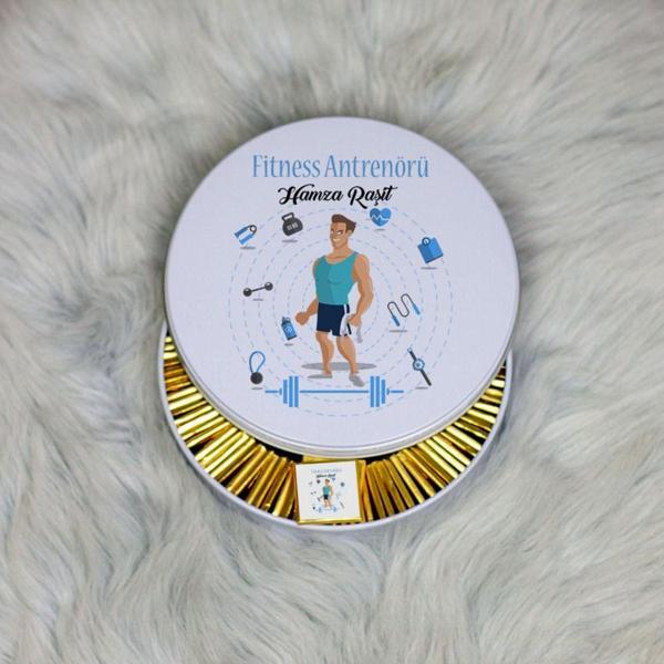Hediyelen Fitness Antrenörü Metal Kutuda Çikolata 100 Adet 001 - Image 1