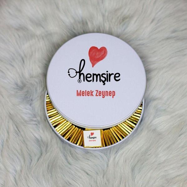 Hediyelen Hemşireye Hediye Metal Kutuda Çikolata 100 Adet 002 - Image 1