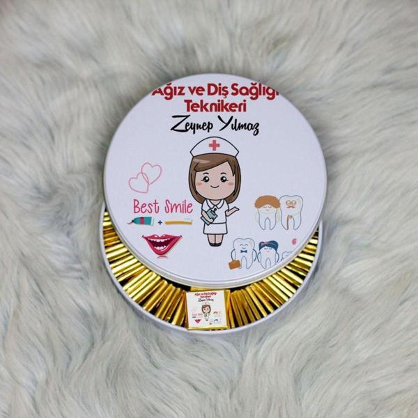 Hediyelen Ağız Ve Diş Sağlığı Teknikeri Metal Kutuda Çikolata 100 Adet 001 - Image 1