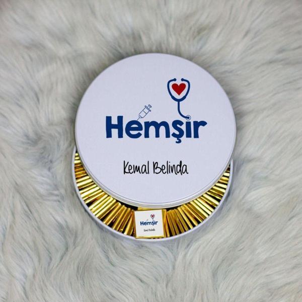 Hediyelen Hemşir Metal Kutuda Çikolata 100 Adet 002 - Image 1