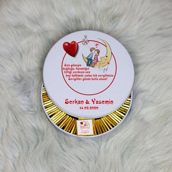 Hediyelen En Güzel Sevgili Hediyesi Metal Kutuda Çikolata 100 Adet 012 - Image 1