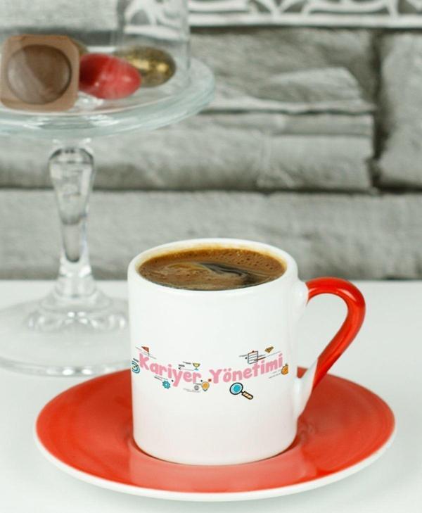 Hediyelen Kariyer Yönetimi Türk Kahvesi Fincanı Kırmızı - Image 1