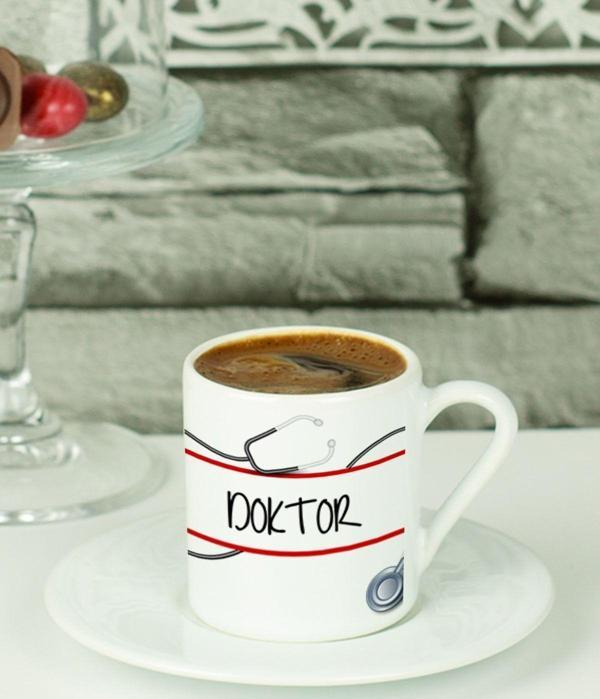 Hediyelen Doktor Türk Kahvesi Fincanı Beyaz - Image 1