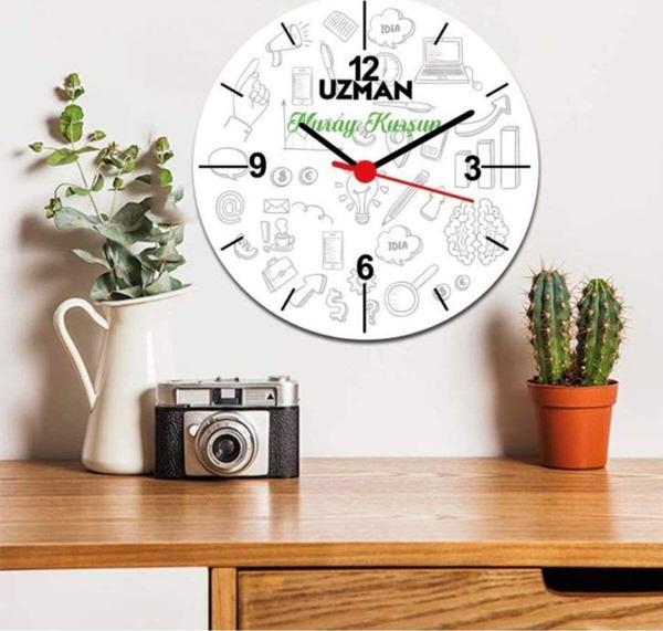 Hediyelen Uzman Jandarma Kırmızı Tasarım Duvar Saati - Image 1