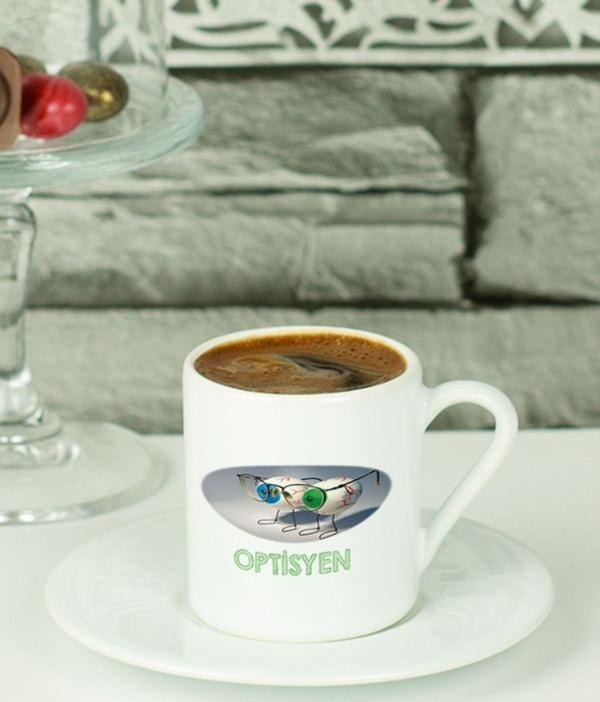 Hediyelen Optisyen Türk Kahvesi Fincanı Beyaz - Image 1