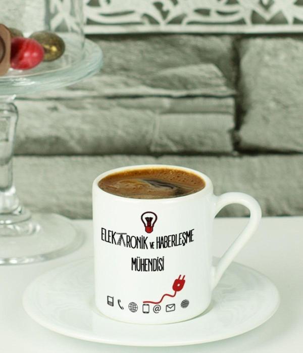 Hediyelen Elektronik Ve Haberleşme Mühendisi Türk Kahvesi Fincanı Beyaz - Image 1