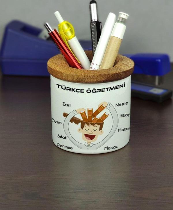 Hediyelen Türkçe Öğretmeni Seramik Kalemlik - Image 1