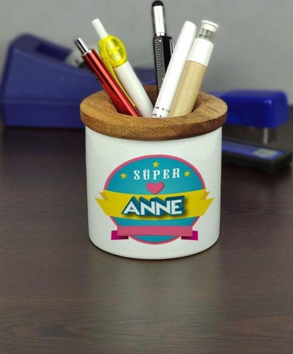 Hediyelen Süper Anne Seramik Kalemlik - Image 1