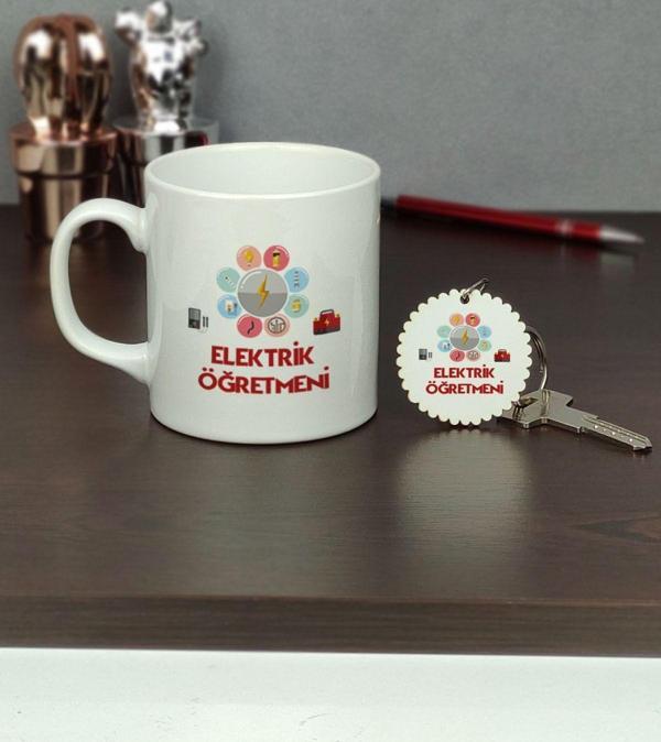 Hediyelen Elektrik Öğretmeni Kupa Bardak Ve Anahtarlık Set - Image 1