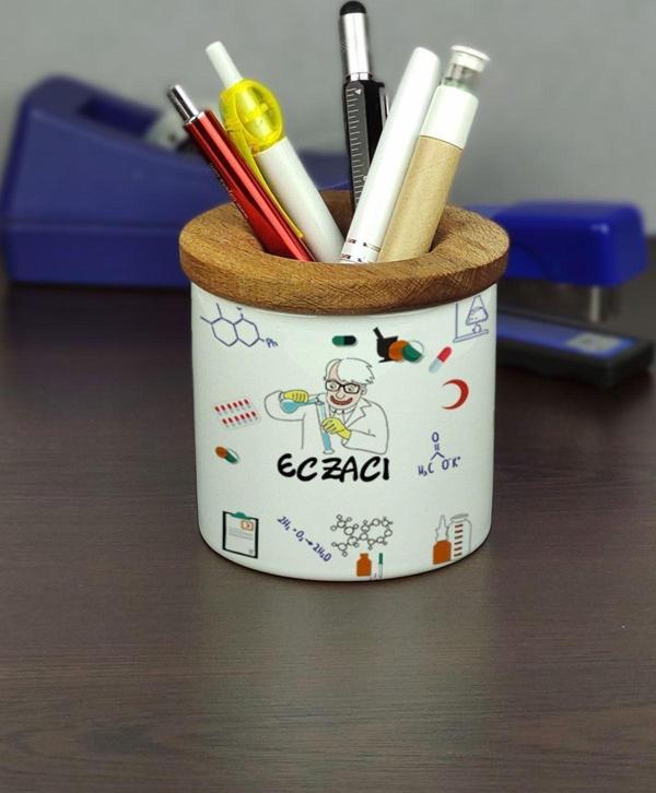 Hediyelen Eczacı Seramik Kalemlik - Image 1