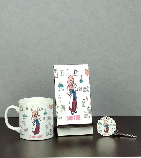 Hediyelen Doktor Üçlü Set (Kupa + Telefon Standı + Anahtarlık) - Image 1