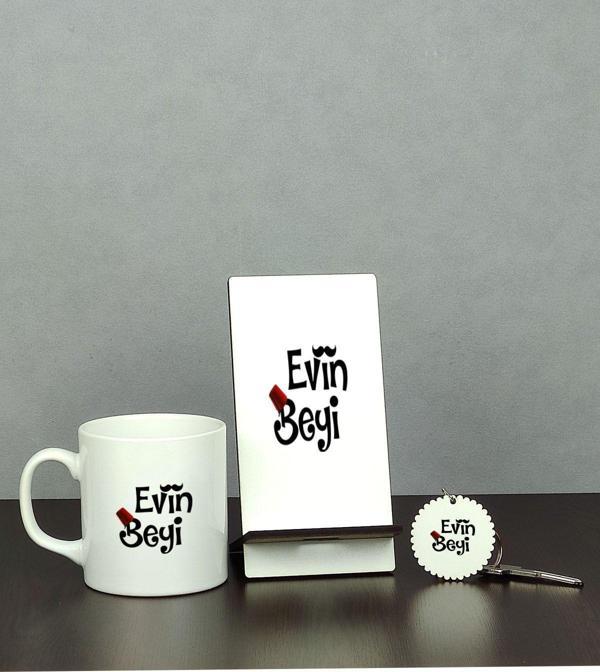 Hediyelen Evin Beyi Üçlü Set (Kupa + Telefon Standı + Anahtarlık) - Image 1