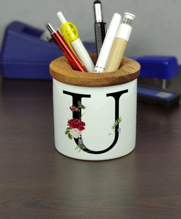 Hediyelen U Harfi Seramik Kalemlik - Image 1